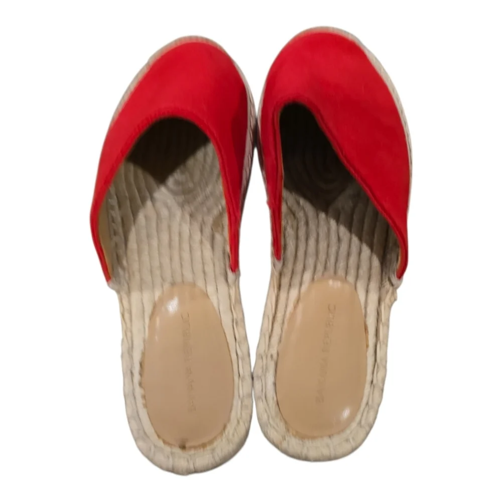 Banana Republic Espadrille Mules Size 8 in Poppy Red